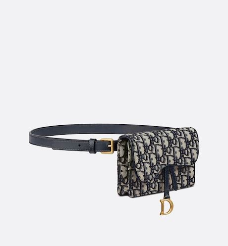 Saddle Gürteltasche Dior Oblique Jacquard in Blau 